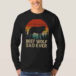 Camiseta Los hombres retro vintage mejor papa lobo día del