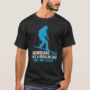 Camiseta Los Hombres Snowboard Papá Como Un Padre Regular S