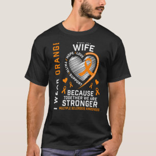 Camiseta Los Hombres Usan Naranja Para Mi Esclerosis Múltip