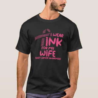 Camiseta Los Hombres Usan Rosa Para Mi Esposa Esposa Cáncer