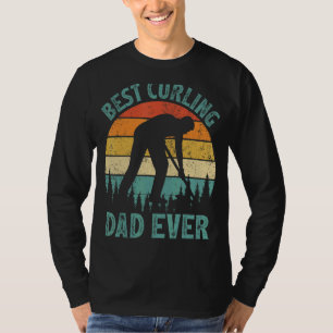 Camiseta Los hombres vintage mejor curling del día del padr