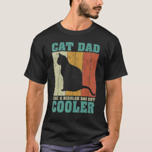 Camiseta Los Hombres Vintage Retro Gato Papá Como Un Padre