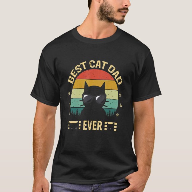 Camiseta Los hombres vivan el mejor papá de gatos jamás el  (Anverso)