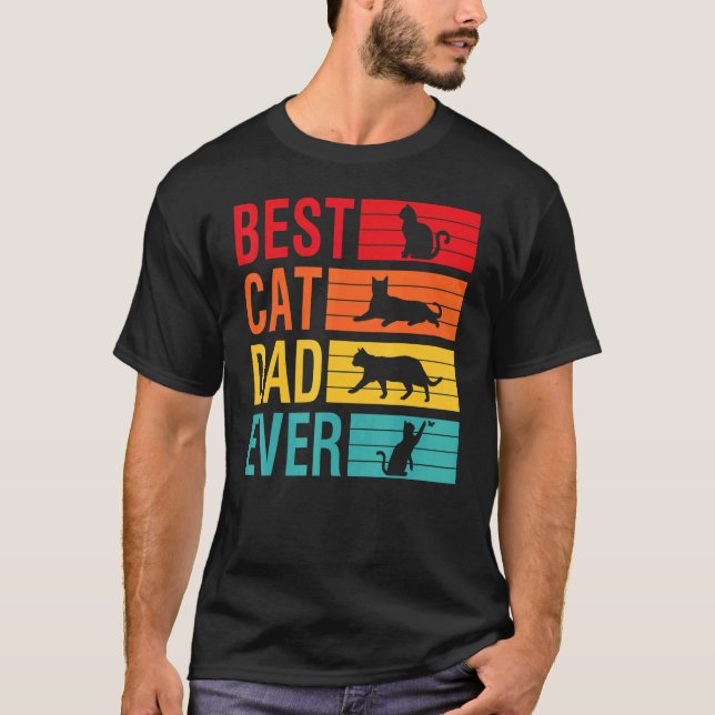 Camiseta Los hombres vivan el mejor papá de gatos jamás el  (Anverso)