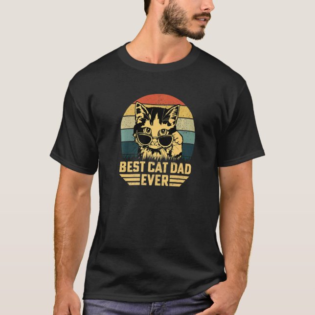 Camiseta Los hombres vivan el mejor papá de gatos jamás el  (Anverso)