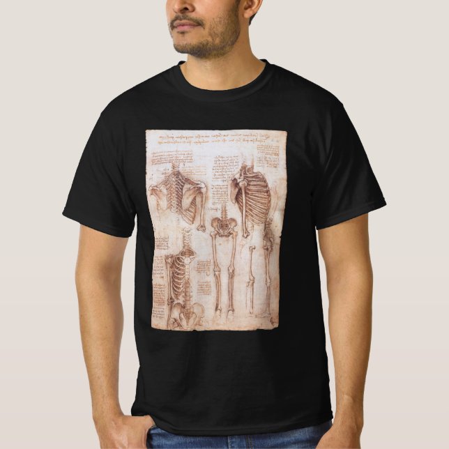 Camiseta Los huesos de esqueleto de anatomía humana de Leon (Anverso)