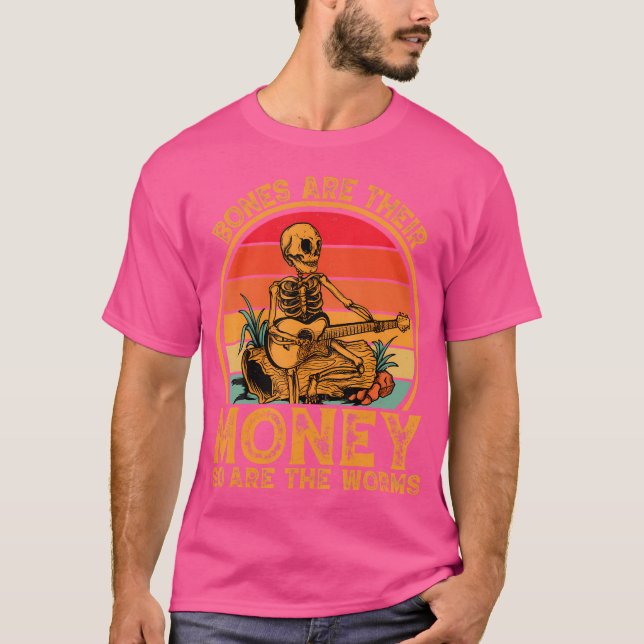 Camiseta Los Huesos Son Su Dinero, Así Como El Skele Retro  (Anverso)