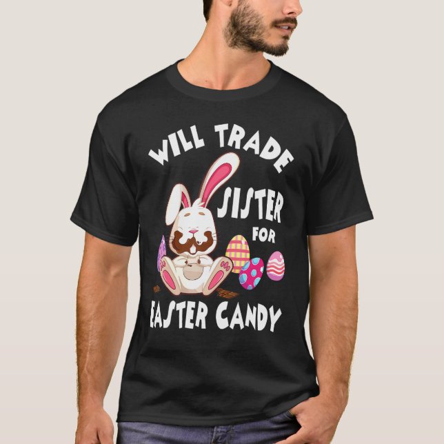 Camiseta Los Huevos De Chocolate De Bunny Comen A La Herman (Anverso)