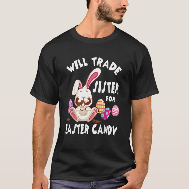Camiseta Los Huevos De Chocolate De Bunny Comen A La Herman (Anverso)