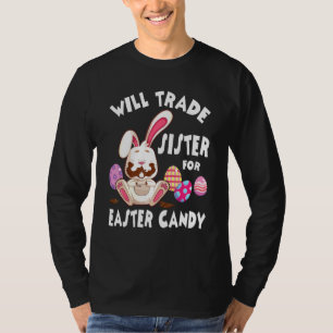 Camiseta Los Huevos De Chocolate De Bunny Comen A La Herman