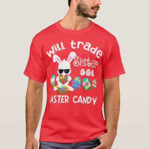 Camiseta Los Huevos De Chocolate De Bunny Comen A La Herman
