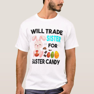 Camiseta Los Huevos De Chocolate De Bunny Comen A La Herman