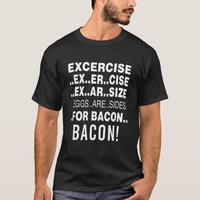 Camiseta Los Huevos De Ejercicio Gracioso Son Lado Del Baco (Anverso)