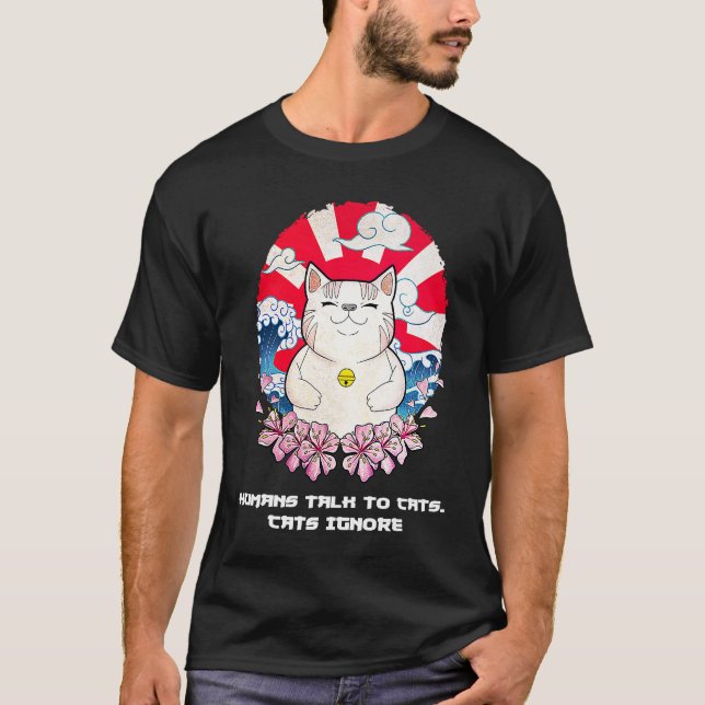 Camiseta Los humanos hablan con gatos de humor gatito gatit (Anverso)