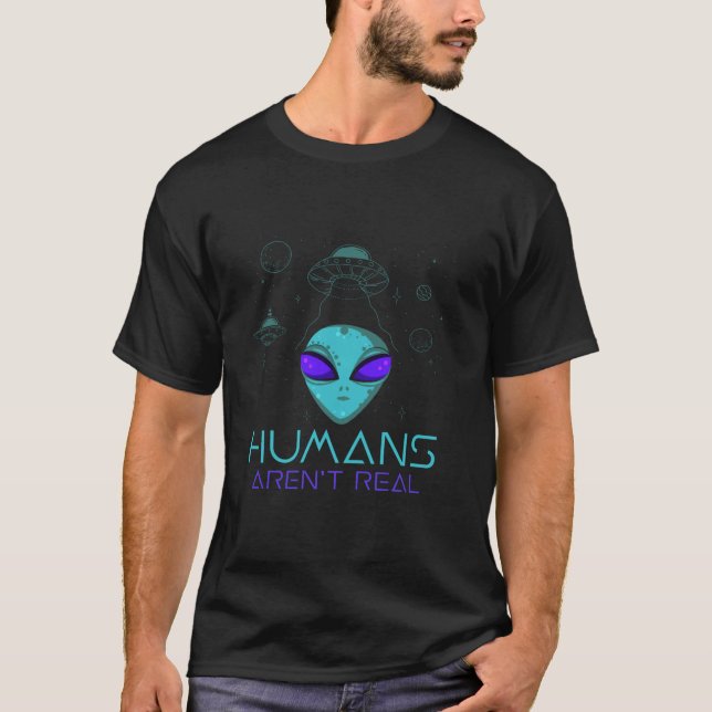 Camiseta Los humanos no son cazadores de OVNI muy curados (Anverso)