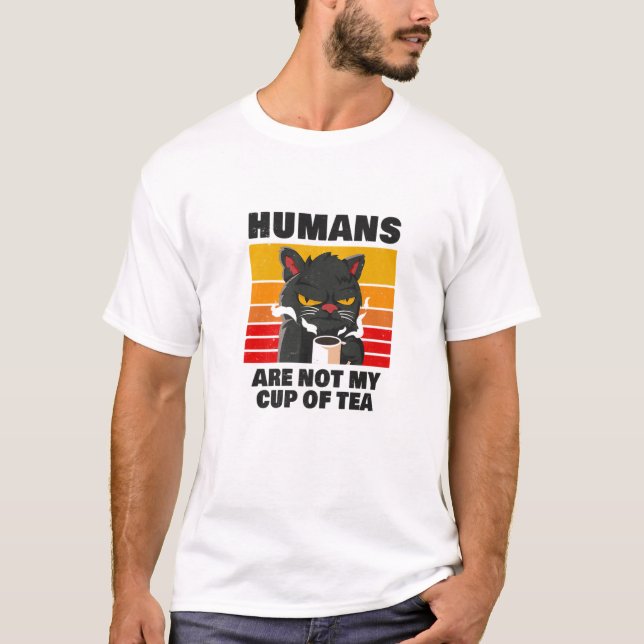 Camiseta Los Humanos No Son Mi Taza De Té Grumpy Black Mug  (Anverso)