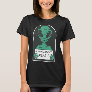Camiseta Los humanos no son verdaderos Alien Cute UFO Vinta
