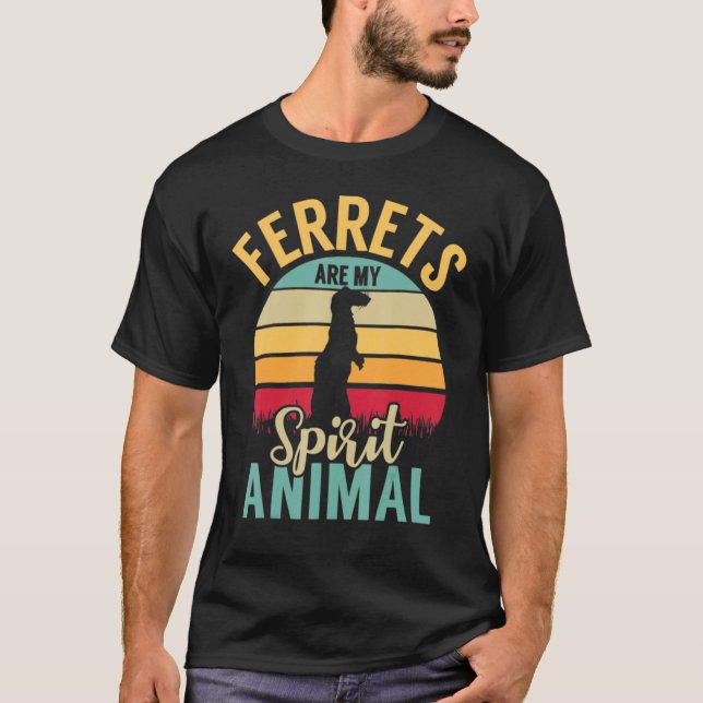 Camiseta Los hurones son mi espíritu Animal Sunset Retro St (Anverso)