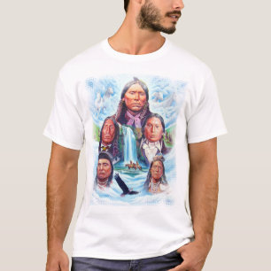 Camiseta Los indígenas estadounidenses jefes indios masculi