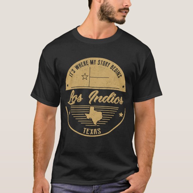 Camiseta Los Indios Texas es donde comienza mi historia (Anverso)