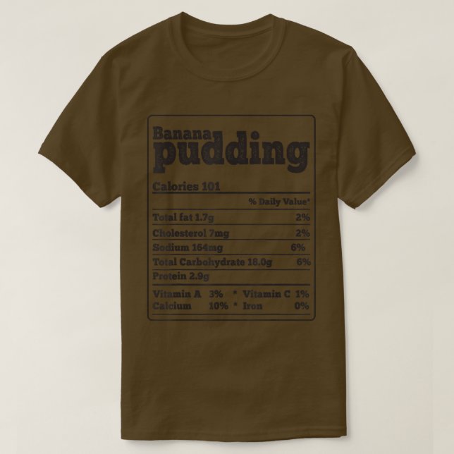 Camiseta Los Ingredientes De La Banana Pudding De Hechos So (Diseño del anverso)
