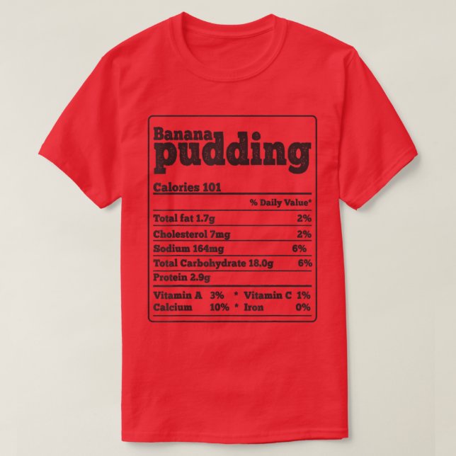 Camiseta Los Ingredientes De La Banana Pudding De Hechos So (Diseño del anverso)
