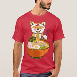 Camiseta Los Inu Shiba Comen Noodle Ramen Cute Kawaii Japon