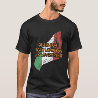 Camiseta Los italianos no argumentan, explicamos por qué es