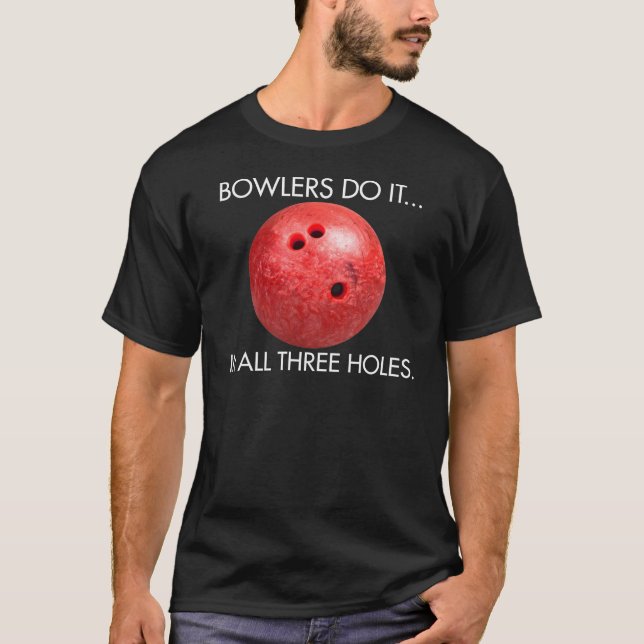 Camiseta Los jugadores de bolos lo hacen… En los tres (Anverso)