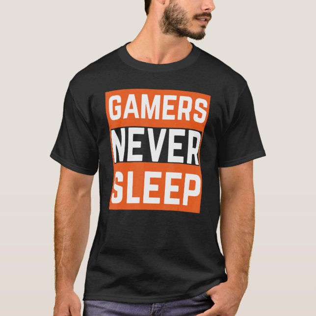 Camiseta Los jugadores de juegos nunca duermen juegos de vi (Anverso)