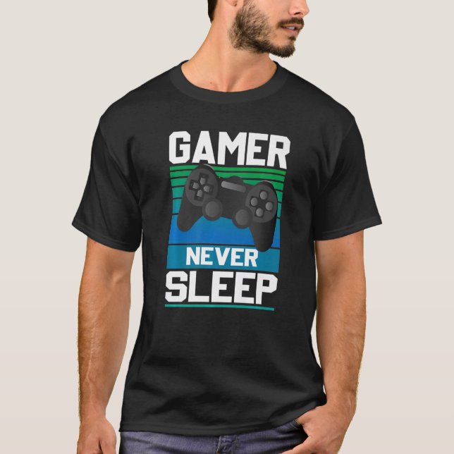Camiseta Los jugadores nunca duermen graciosos videojugador (Anverso)
