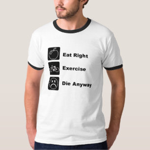 Camiseta Los KRW divertidos comen a la derecha y ejercitan