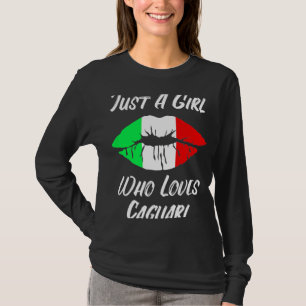 Camiseta Los labios adoran la bandera italiana Cagliari