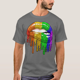 Camiseta Los labios arcoiris morden a Sey Guay homo lesbian