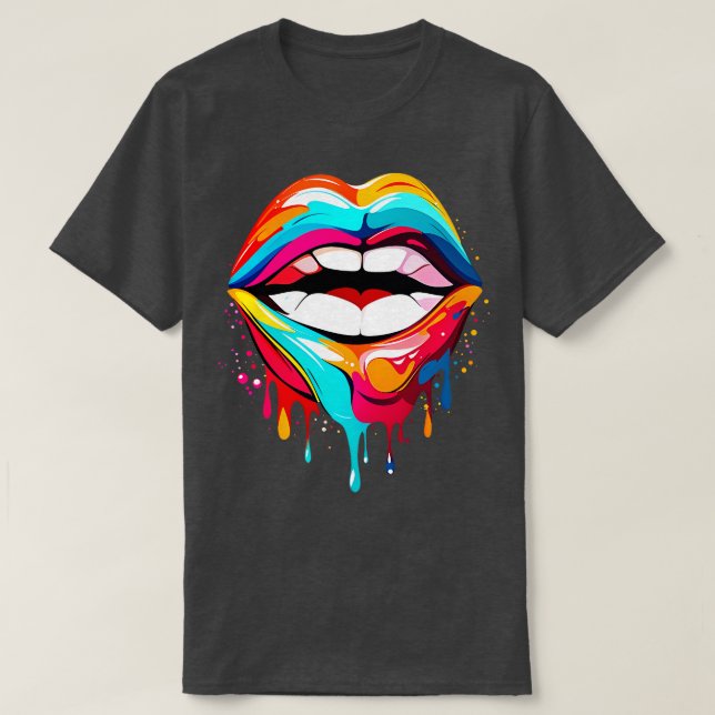 Camiseta Los labios coloridos (Diseño del anverso)