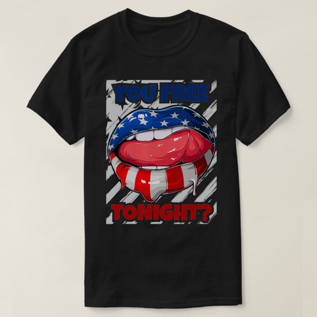 Camiseta Los labios de la bandera de los Estados Unidos, li (Diseño del anverso)