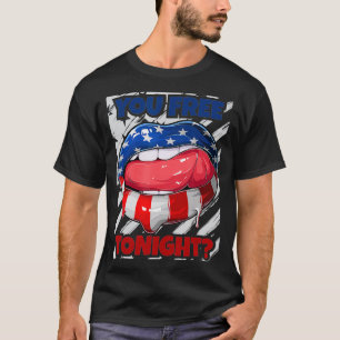 Camiseta Los labios de la bandera de los Estados Unidos, li