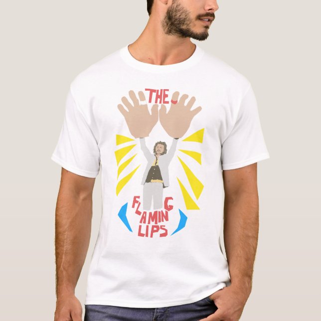 Camiseta Los labios flameantes - manos grandes (Anverso)