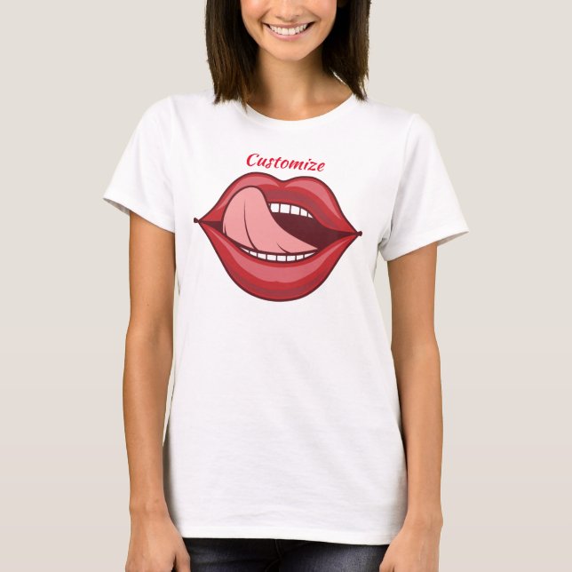 Camiseta Los labios rojos abren la boca, trueno (Anverso)