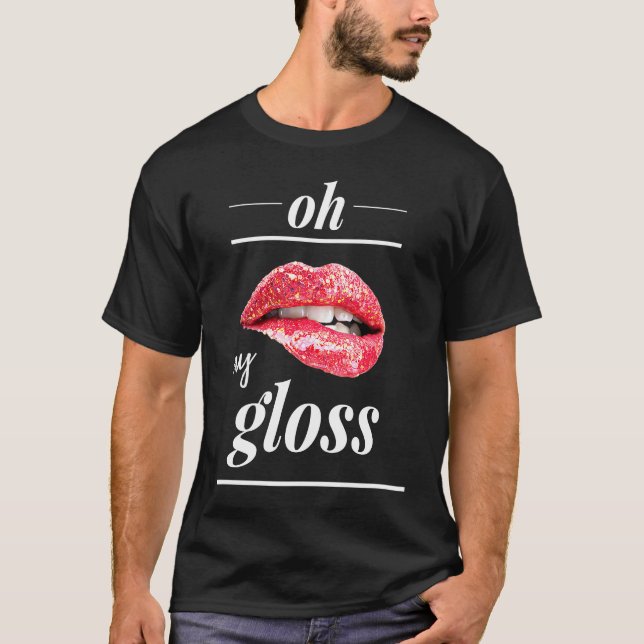 Camiseta Los labios rojos brillan, oh mi brillo (Anverso)