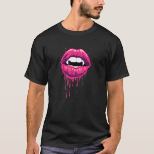 Camiseta Los labios rojos El diablo Vampiro los dientes San