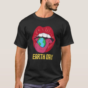 Camiseta Los labios rojos en el Día de la Tierra Cute Salve