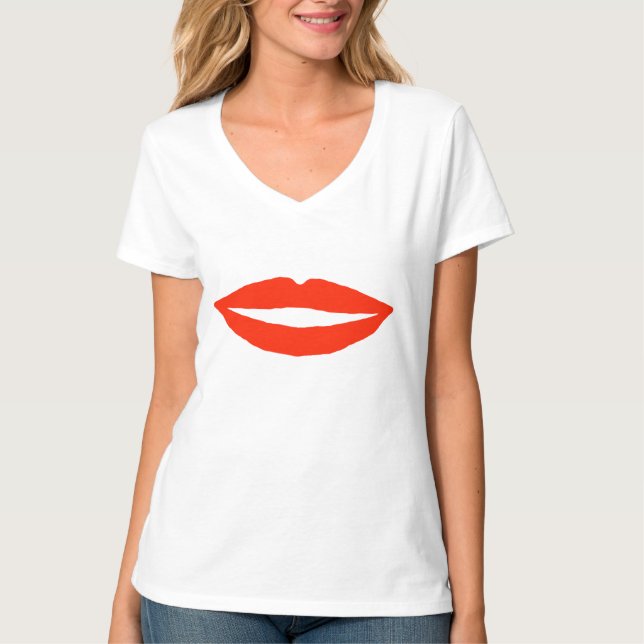 Camiseta Los Labios Rojos Lo Mantienen Simple Dulce (Anverso)
