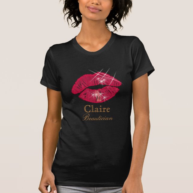 Camiseta Los labios rojos resplandecientes de Beautician (Anverso)