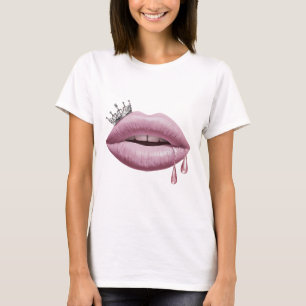 Camiseta Los labios rosados con corona