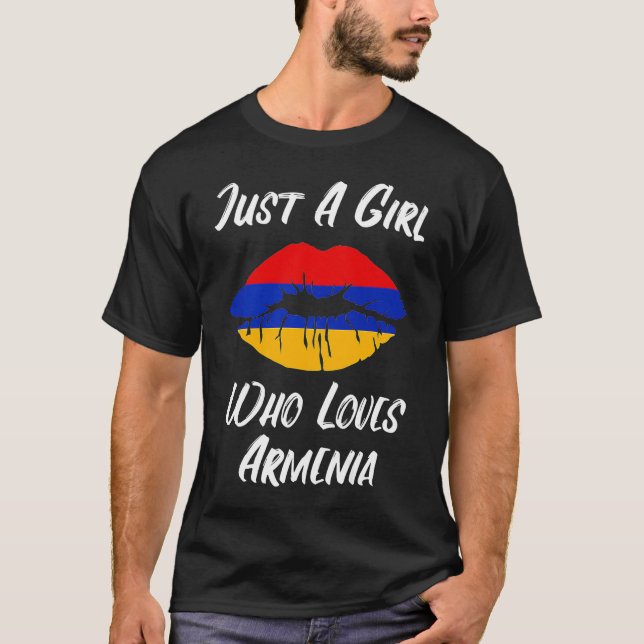 Camiseta Los labios y la boca aman la bandera armenia (Anverso)