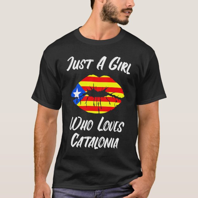 Camiseta Los labios y la boca aman la bandera de Cataluña (Anverso)