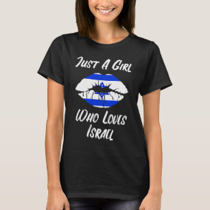 Camiseta Los labios y la boca aman la bandera de Israel