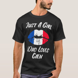 Camiseta Los labios y la boca aman la bandera francesa Caen