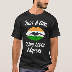 Camiseta Los labios y la boca aman la bandera india Mysore
